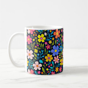 Floral Digital Painting Flowers Pattern Coffee Mug