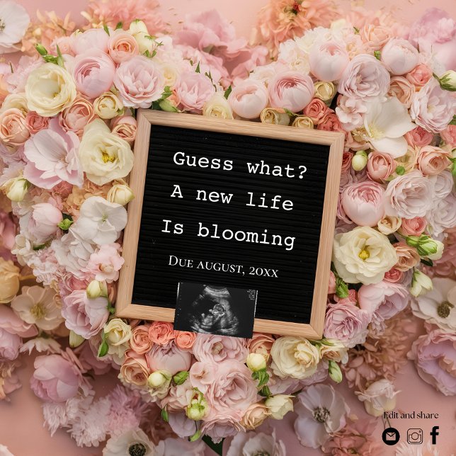 Floral digital pregnancy announcement  (Creator Uploaded)