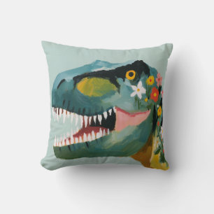 Floral Dino – Whimsical Dinosaur Pillow