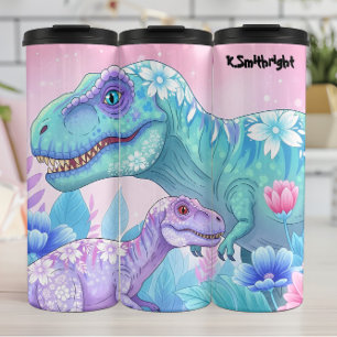 Floral Dinosaurs Pastel Blossom Beauty Thermal Tumbler