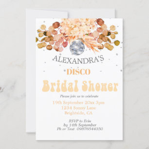 Floral Disco Ball Bridal Shower Invitation