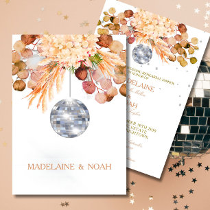 Floral Disco Ball Elegant Chic Wedding Rehearsal Invitation