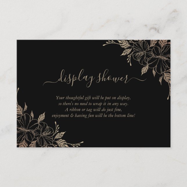 Floral Display Bridal Wedding Shower Enclosure  Card (Front)