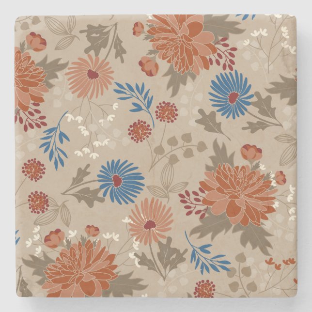 Floral Display Chrysanthemum Sunshine Coasters (Front)