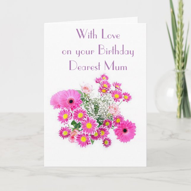 FLORAL DISPLAY MUM GREETING CARD (Front)