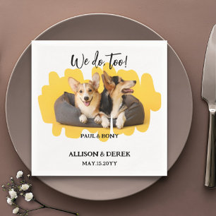 Floral Dog Cat Pet Photo Dog Lover Wedding Custom Napkin