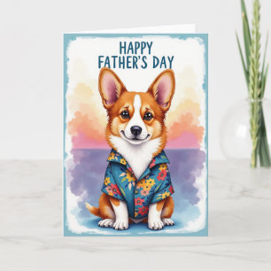 Floral Dog Fathers Day Card