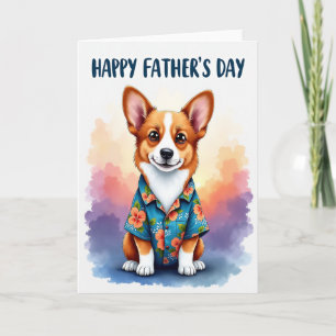Floral Dog Fathers Day Picture Card