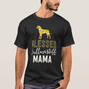 Floral Dog Mom For Women Blessed Bullmastiff Mama T-Shirt