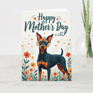 Floral Dog Mother Wish Card