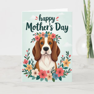 Floral Dog Mothers Day Card