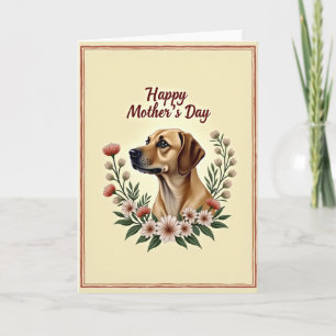 Floral Dog Mothers Day Celebration Card