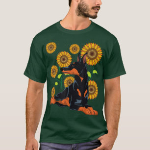 Floral Dog Owner Pet Lover Dog Lover Sunflower Dob T-Shirt