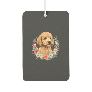 Floral Dog Round Sublimation Car Air Freshener