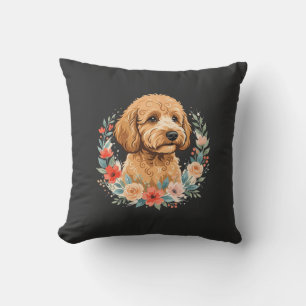 Floral Dog Round Sublimation Cushion