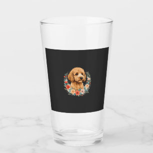 Floral Dog Round Sublimation Glass
