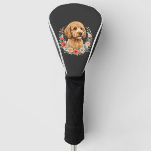 Floral Dog Round Sublimation Golf Head Cover