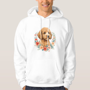 Floral Dog Round Sublimation Hoodie