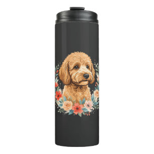 Floral Dog Round Sublimation Thermal Tumbler