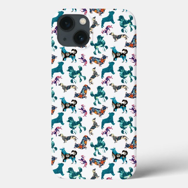 Floral Dogs Case-Mate iPhone Case (Back)