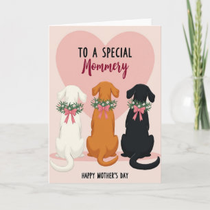 Floral Dogs Mothers Day Card