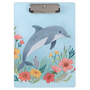 Floral Dolphin Clipboard