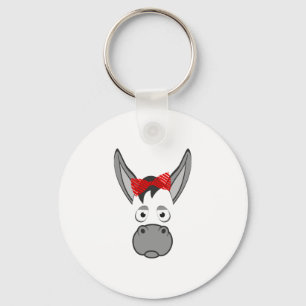 Floral Donkey Animal Halloween Costume Gift Key Ring