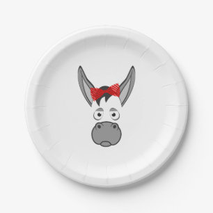 Floral Donkey Animal Halloween Costume Gift Paper Plate