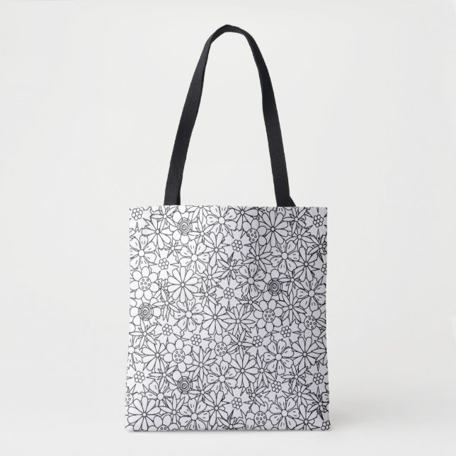 Floral Doodle 2 Tote Bag (Front)