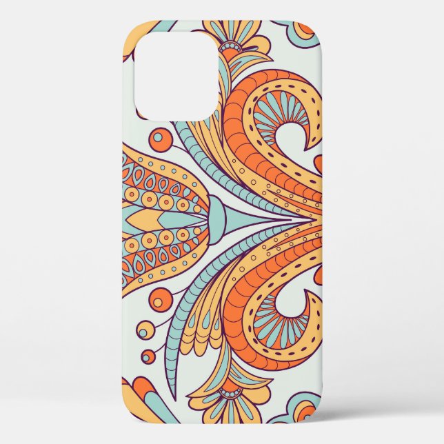 Floral doodle damask, folk seamless pattern. Case-Mate iPhone case (Back)