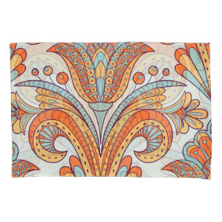 Floral doodle damask, folk seamless pattern. pillowcase