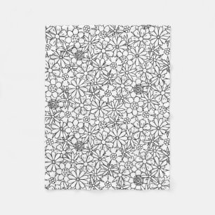 Floral Doodle Fleece Blanket