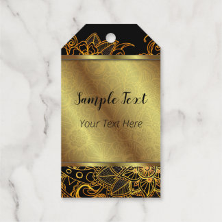 Floral Doodle Gold G523 Gift Tags