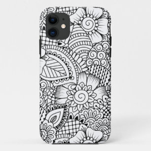 Floral Doodle Pattern iPhone 11 Case
