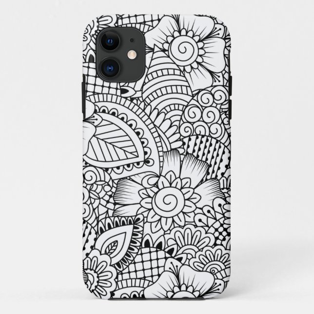 Floral Doodle Pattern Case-Mate iPhone Case (Back)