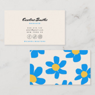 Floral Doodle retro business cards