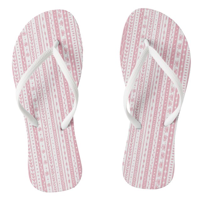 Floral doodle stripes thongs (Footbed)
