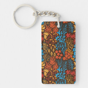 Floral doodles dark key ring