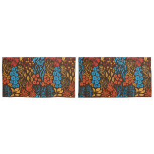 Floral doodles dark pillowcase
