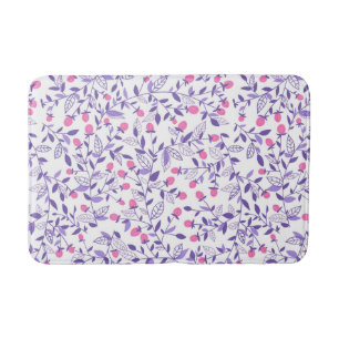Floral doodles pink and violet bath mat
