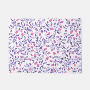 Floral doodles pink and violet doormat