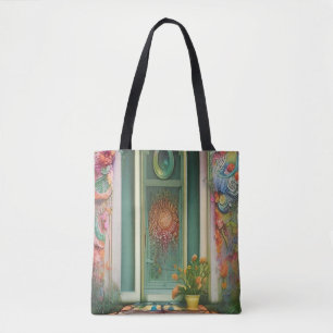 Floral Doorway Tote Bag