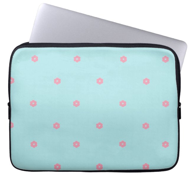 Floral Dot - Sky Blue Electronics Bag (Front)