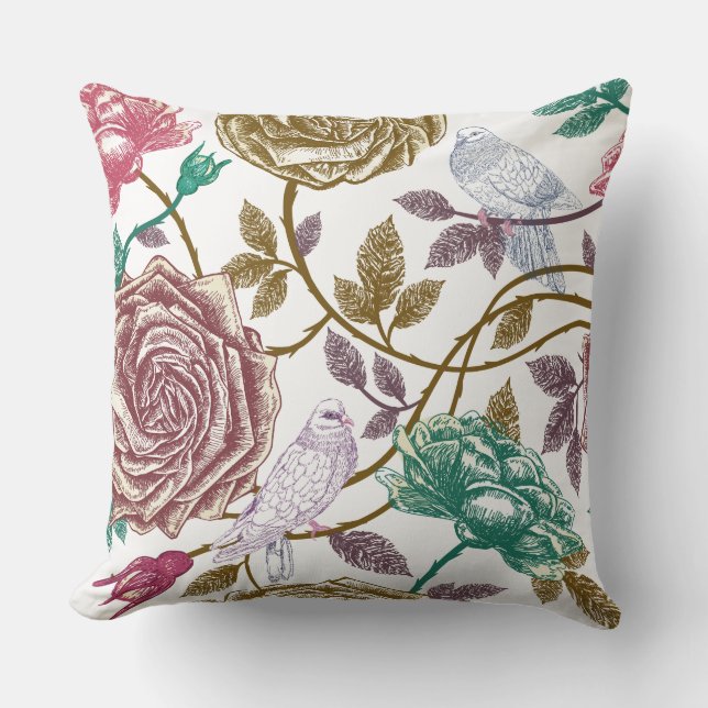Floral Dove Pillow (Front)