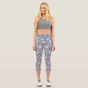 floral dragon capri leggings
