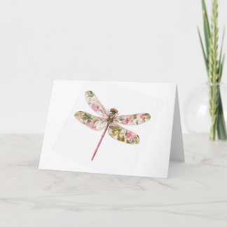 Floral Dragonfly Greeting Card – Whimsical Garden 