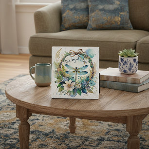 Floral dragonfly One day at a time Plaque