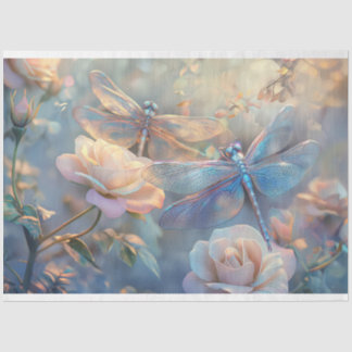 Floral Dragonfly Pastel Ethereal Whimsical  Tissue Paper
