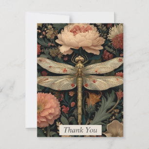 Floral Dragonfly Thank You Card
