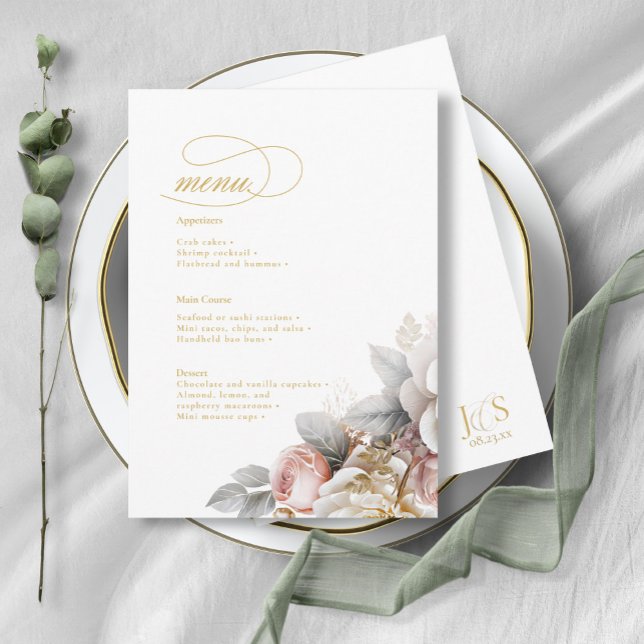 Floral Drama Wedding Menu ID1022 (Creator Uploaded)